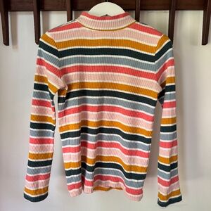Hanna Andersson striped ribbed mockneck - 8 years